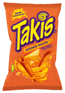 Takis Intense Nacho Rolled Tortilla Chips package
